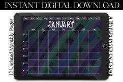Gothic Green Purple Digital Monthly Undated Calendar Product Image 2