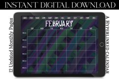 Gothic Green Purple Digital Monthly Undated Calendar Product Image 3
