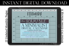 Stormy Blue Monthly Digital Calendar - Goodnotes, Notability Product Image 2