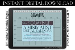 Stormy Blue Monthly Digital Calendar - Goodnotes, Notability Product Image 1