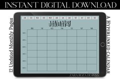 Stormy Blue Monthly Digital Calendar - Goodnotes, Notability Product Image 6
