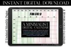 Pink Green Monthly Digital Calendar, Goodnotes Notability Product Image 1