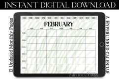 Glitchy Green Monthly Undated Digital Planner Calendar Product Image 3