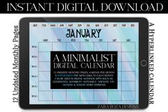 Pearly Blue Undated Monthly Digital Calendar Planner Product Image 1