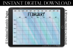 Pearly Blue Undated Monthly Digital Calendar Planner Product Image 3