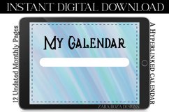 Pearly Blue Undated Monthly Digital Calendar Planner Product Image 4