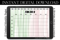 Pink Green Monthly Digital Calendar, Goodnotes Notability Product Image 2