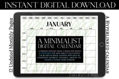 Glitchy Green Monthly Undated Digital Planner Calendar Product Image 1