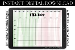 Pink Green Monthly Digital Calendar, Goodnotes Notability Product Image 3