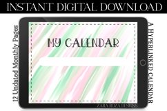 Pink Green Candy Stripe Monthly Undated Digital Planner Product Image 4
