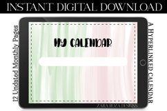 Pink Green Monthly Digital Calendar, Goodnotes Notability Product Image 4