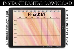 Sunrise Orange Pink Undated Monthly Digital Calendar Planner Product Image 4