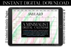 Pink Green Candy Stripe Monthly Undated Digital Planner Product Image 1