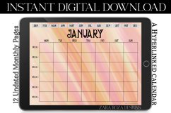 Sunrise Orange Pink Undated Monthly Digital Calendar Planner Product Image 2