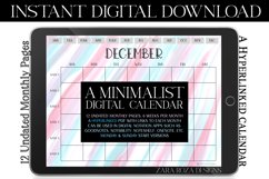 Pink Blue Candy Stripe Monthly Undated Digital Planner Product Image 5