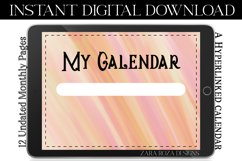 Sunrise Orange Pink Undated Monthly Digital Calendar Planner Product Image 3