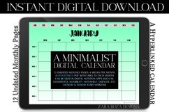 Neon Lime Green Monthly Undated Digital Planner PDF Calendar Product Image 1