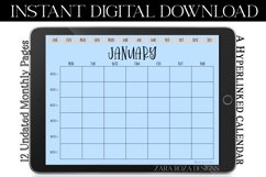 Light Blue Monthly Digital Planner Goodnotes Calendar Product Image 2