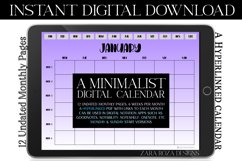 Amethyst Purple Monthly Undated Digital Planner Calendar Product Image 1