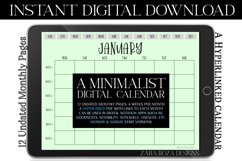 Light Green Monthly Digital Planner Goodnotes Calendar Product Image 1