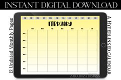 Yellow Monthly Undated Digital Planner Goodnotes Calendar Product Image 3