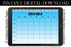 Sky Blue Monthly Undated Digital Planner Goodnotes Calendar Product Image 5
