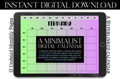 Green Purple Monthly Undated Digital Planner PDF Calendar Product Image 2