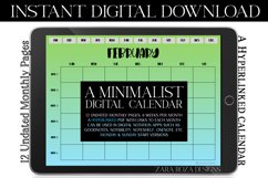 Blue Green Monthly Undated Digital Planner PDF Calendar Product Image 6