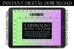 Green Purple Monthly Undated Digital Planner PDF Calendar Product Image 7