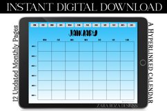 Sky Blue Monthly Undated Digital Planner Goodnotes Calendar Product Image 2