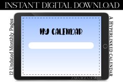 Pastel Dark Blue Monthly Undated Digital Planner Calendar Product Image 4