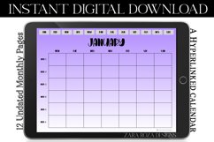 Amethyst Purple Monthly Undated Digital Planner Calendar Product Image 2