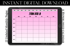 Bubblegum Pink Monthly Undated Digital Planner PDF Calendar Product Image 2