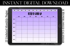 Amethyst Purple Monthly Undated Digital Planner Calendar Product Image 3