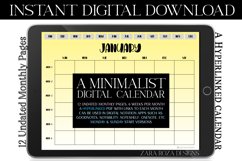 Yellow Monthly Undated Digital Planner Goodnotes Calendar Product Image 1