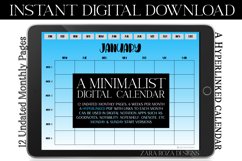Sky Blue Monthly Undated Digital Planner Goodnotes Calendar Product Image 1