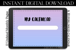 Hazy Purple Blue Monthly Undated Digital Planner Calendar Product Image 5