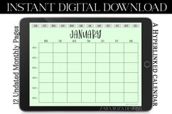 Light Green Monthly Digital Planner Goodnotes Calendar Product Image 2