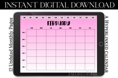 Bubblegum Pink Monthly Undated Digital Planner PDF Calendar Product Image 3