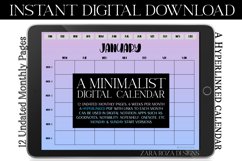 Hazy Purple Blue Monthly Undated Digital Planner Calendar Product Image 1