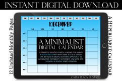 Sky Blue Monthly Undated Digital Planner Goodnotes Calendar Product Image 6