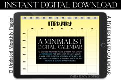 Yellow Monthly Undated Digital Planner Goodnotes Calendar Product Image 6