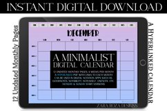 Hazy Purple Blue Monthly Undated Digital Planner Calendar Product Image 7