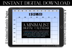 Pastel Dark Blue Monthly Undated Digital Planner Calendar Product Image 5