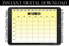 Yellow Monthly Undated Digital Planner Goodnotes Calendar Product Image 4
