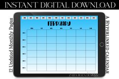 Sky Blue Monthly Undated Digital Planner Goodnotes Calendar Product Image 3