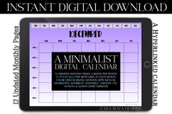 Amethyst Purple Monthly Undated Digital Planner Calendar Product Image 5