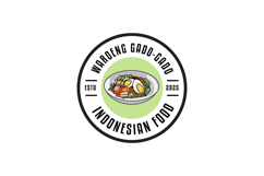 Minimalist gado-gado indonesia food logo template illustrati Product Image 1