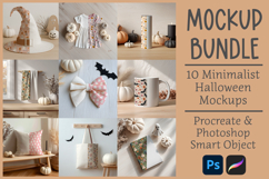 Halloween mockup bundle for surface pattern designers.  10 Halloween mockups for both Photoshop and Procreate