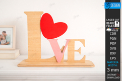 Minimalist Love Stands Laser Cut Bundle | Romantic Signs SVG Product Image 3